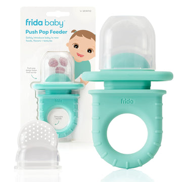 Frida Baby Push Pop Feeder | Fresh + Frozen Food Silicone Feeder for Babies, Safely Introduce New Foods, Dishwasher Safe