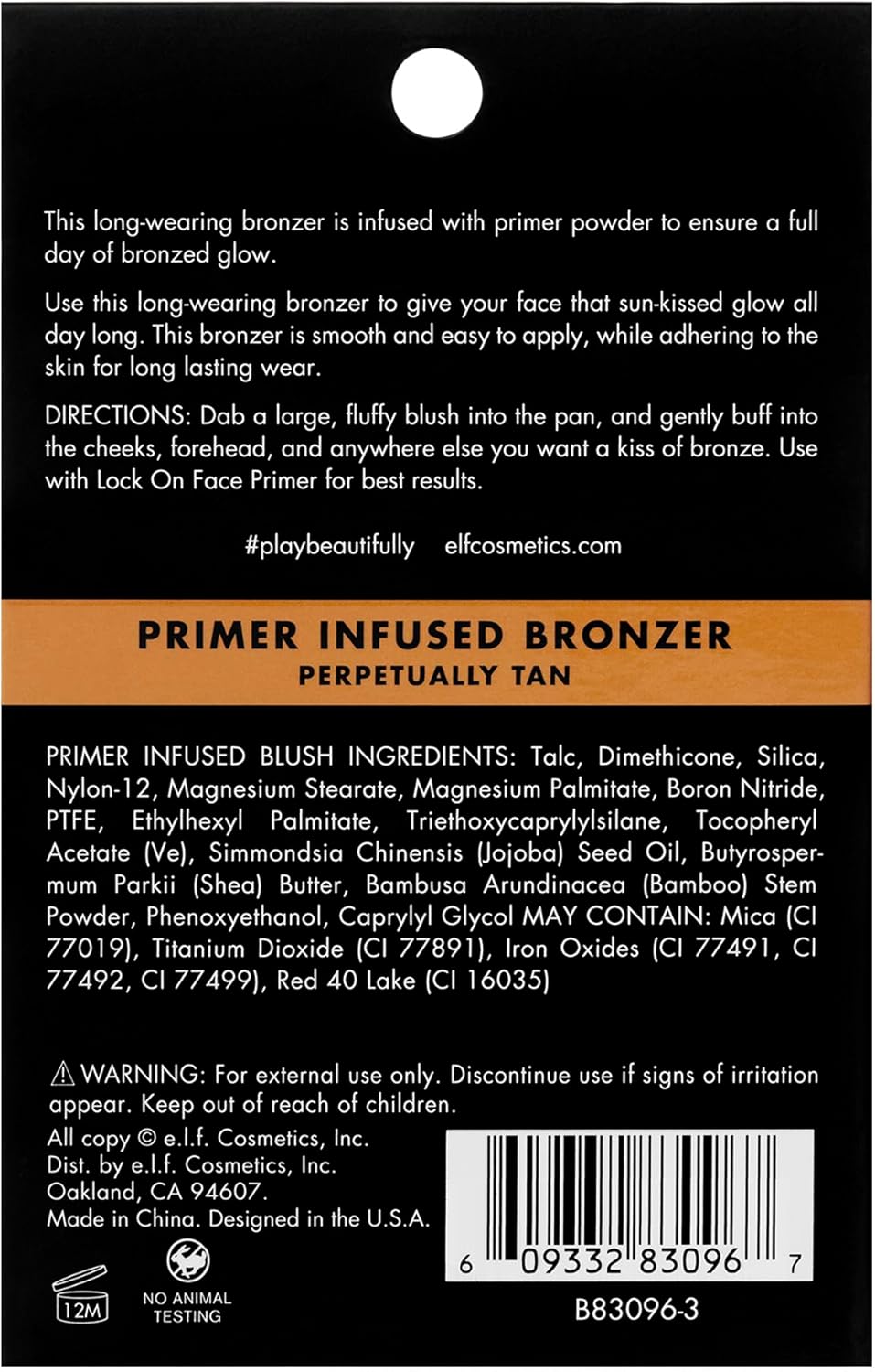 E.L.F. Primer-Infused Bronzer, Long-Lasting & Budge-Free Makeup, Lightweight & Buildable, Smooth & Easy Application, Vegan & Cruelty-Free, Catching Rays