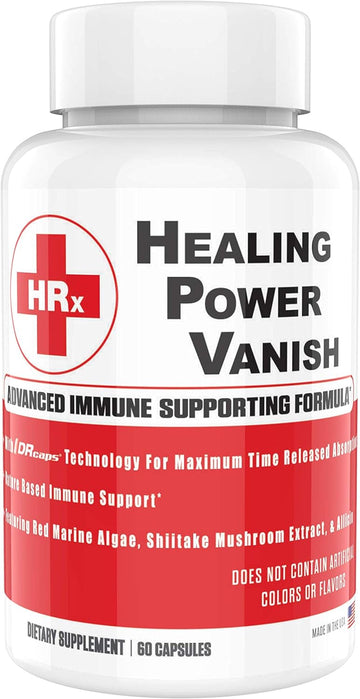 Re+Gen Nutrition Herp Rescue Healing Power Vanish HPV, Immune Support for Women, Mushroom Supplement, Made with Pure Shiitake Mushrooms Extract, Includes Beta Glucan & Red Marine Algae, 60 Capsules