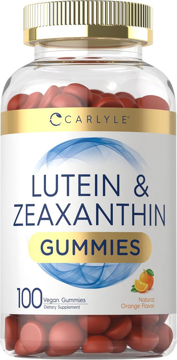 Carlyle Lutein And Zeaxanthin Gummies | 20Mg Of Lutein Supplement | 100 Orange Flavor Vegan Gummies | Non-Gmo, Gluten Free