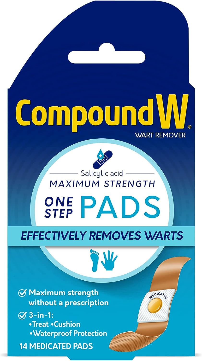 Compound W Wart Remover Maximum Strength One Step Pads, 14 Medicated Pads