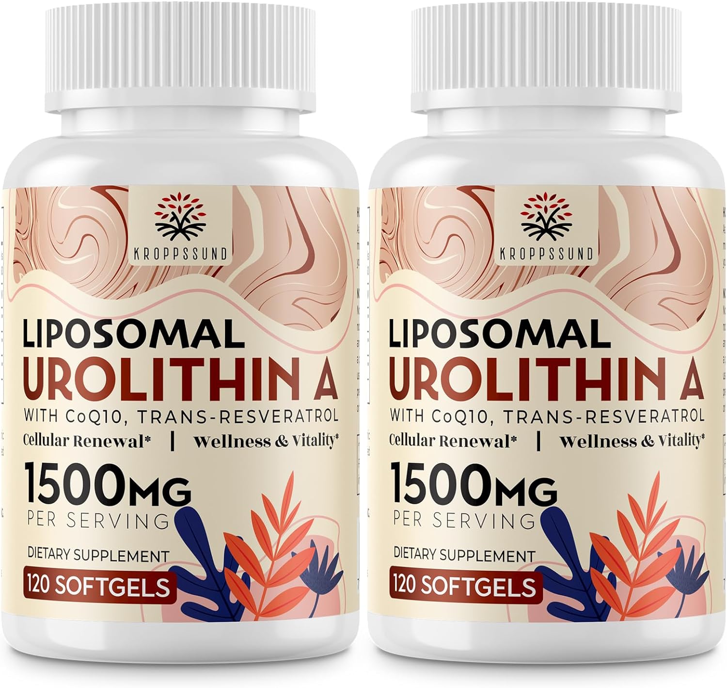 Liposomal Urolithin A Supplement 1500 mg + CoQ10 + Trans-Resveratrol, Premium Cellular Energy Regeneration, Optimal Mitochondrial Function, Antioxidants ? 240 Softgels