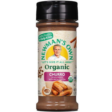 Newman'S Own Organic Churro Seasoning With Rich Cocoa; Perfect For Craveable Cinnamon Sugar Flavor As Coffee Sprinkles And Ice Cream; Usda Certified Organic; No Preservatives; Non-Gmo; Gluten-Free; 5.2 Oz Bottle