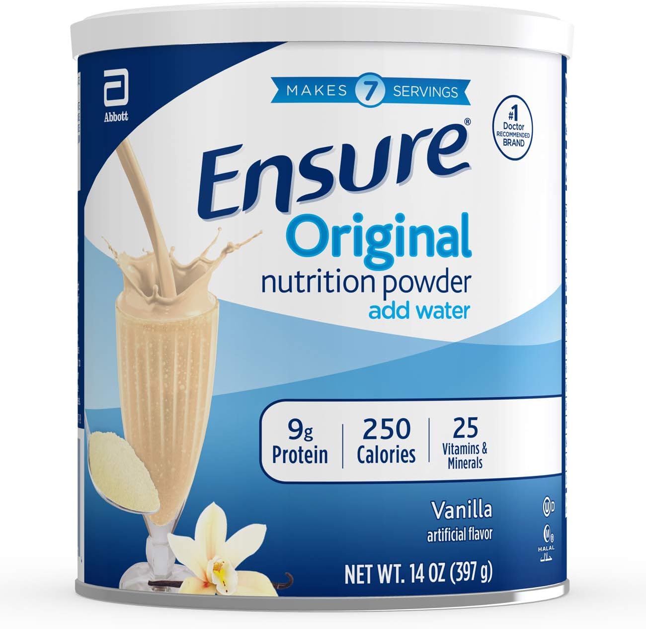 Ensure Original Nutrition Shake Powder with 9 grams of protein, Meal Replacement Shakes, 14 oz