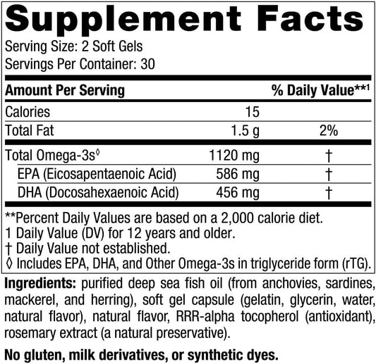 Nordic Naturals Ultimate Omega 2X Teen, Strawberry - 60 Mini Soft Gels - 1120 mg Total Omega-3s with EPA & DHA - Brain Health, Positive Mood, Social Development, Learning - Non-GMO - 30 Servings