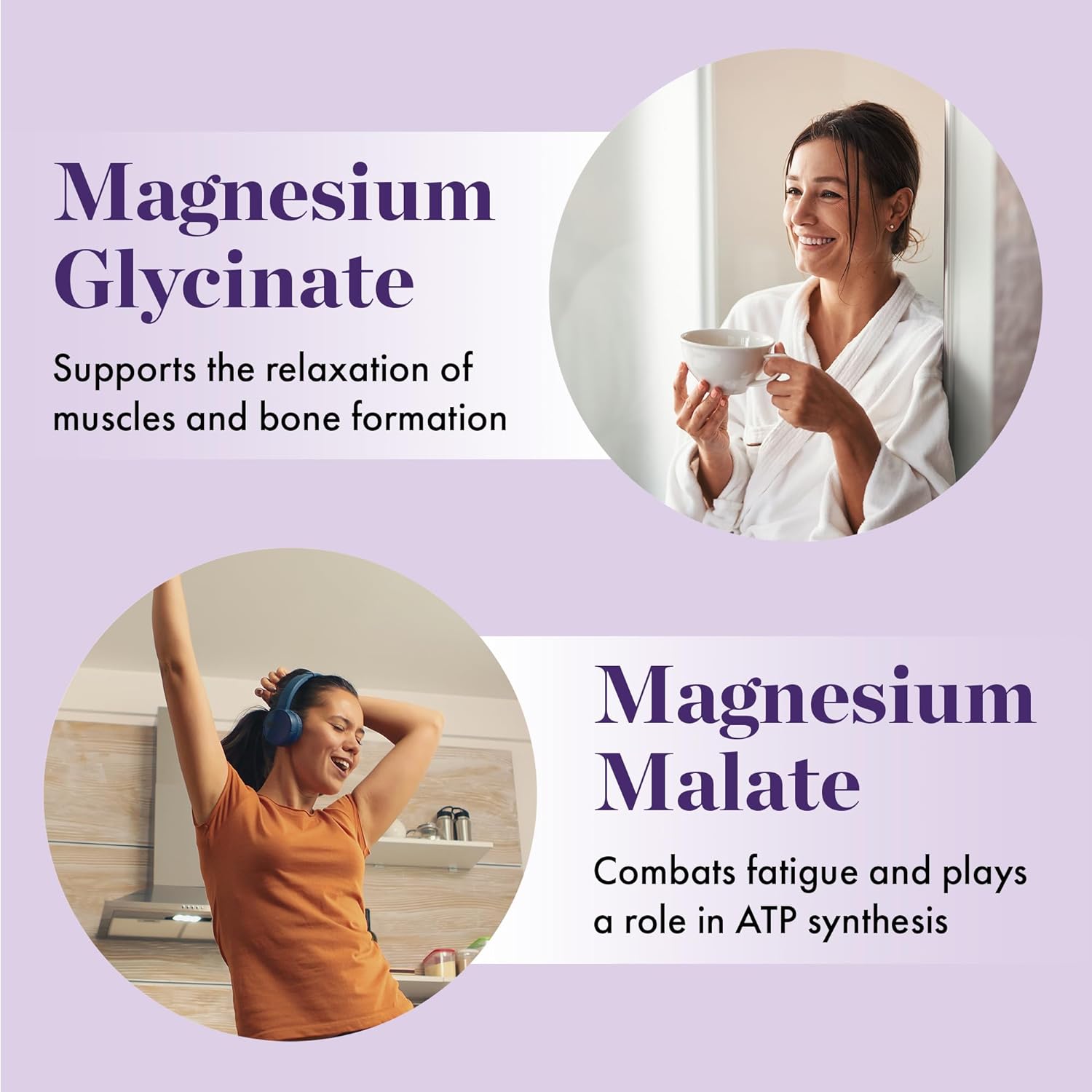 NAOMI Mighty Mg Magnesium Glycinate & Malate Complex 360mg, High Absorption Formula, Elemental Magnesium Supports Heart Health, Strong Bones, Better Sleep, Gluten-Free, Non-GMO, Vegan, 60 Veggie Caps : Health & Household