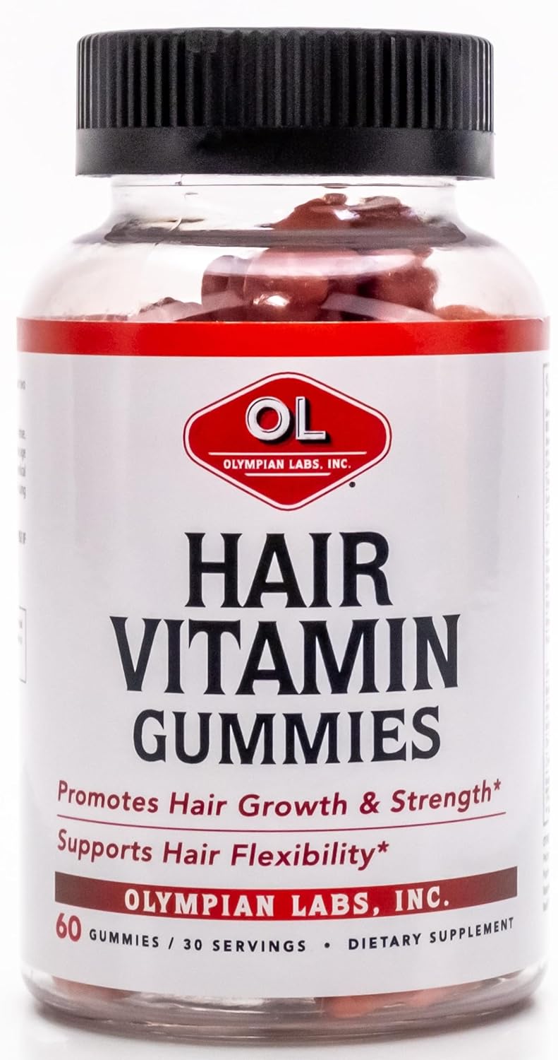 Olympian Labs Hair Vitamin Gummies | Rich In Vitamins And Minerals | 60 Count Great Tasting Berry Flavor