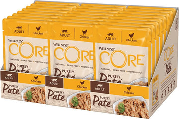 Wellness CORE Purely Paté Chicken, Smooth Paté Wet Cat Food, Grain-Free, High Meat Content, Chicken, 24 x 85g