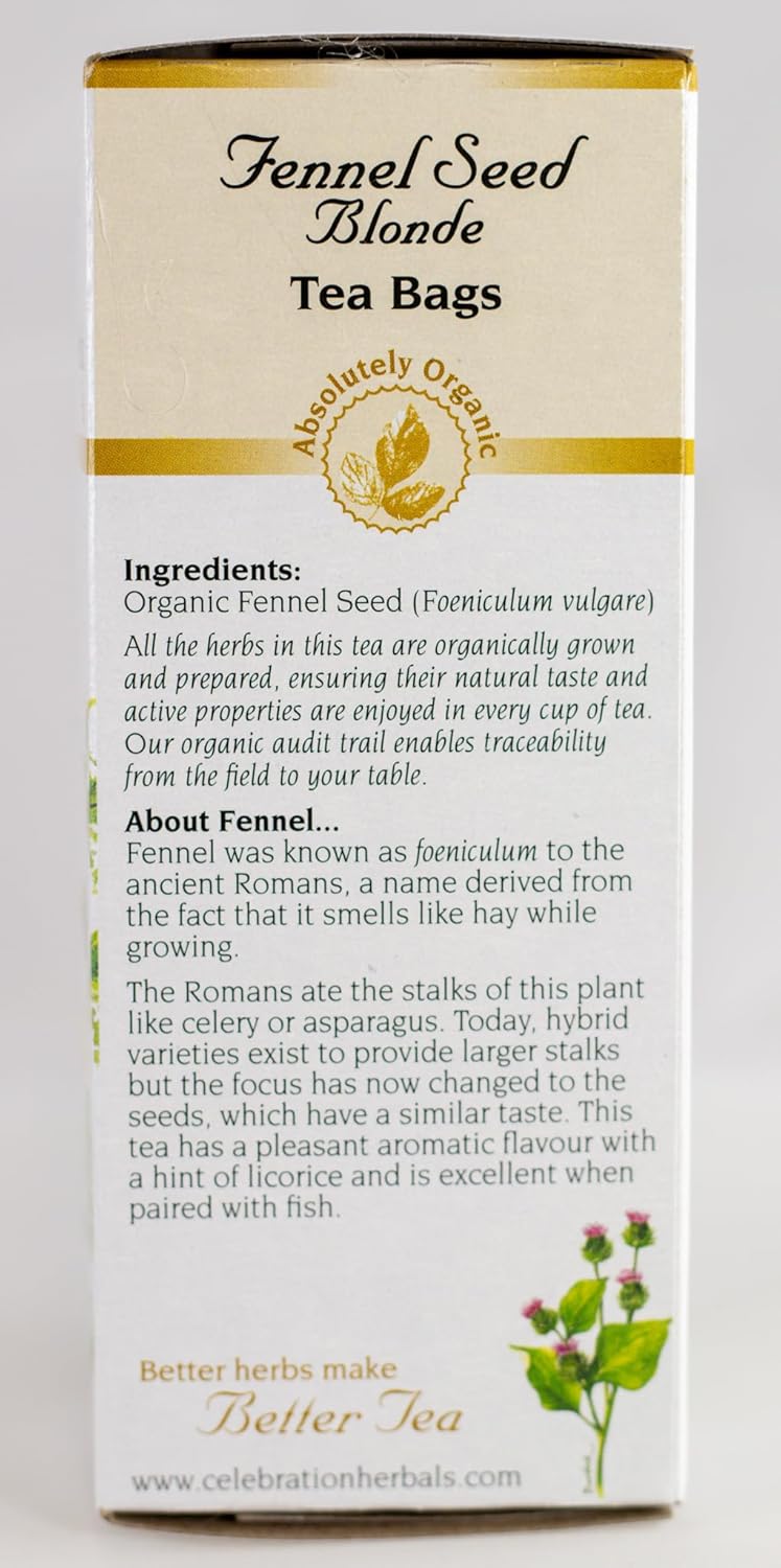 Celebration Herbals Fennel Seed Blonde Tea Organic 24 Bag, 0.02 Pound