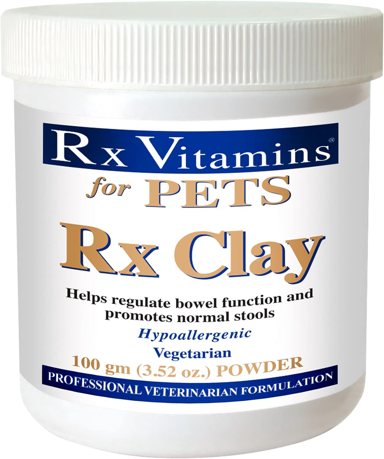 Rx Vitamins Rx Clay Powder for Pets - Anti Gas & Anti Diarrhea for Dogs & Cats - Pet Digestive Health & Stool Support - Cat & Dog Supplement for Elimination- 3.52 oz. : Pet Supplies