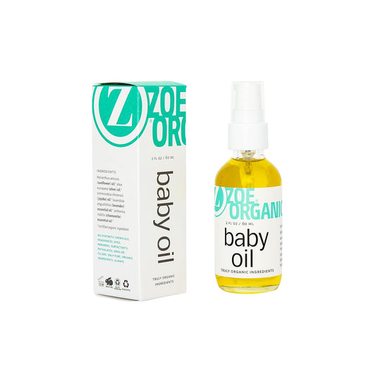 Zoe Organics - Baby Oil, Organic Calming Blend of Nutrient-Rich Oils, Moisturizes Baby’s Delicate Skin, Massage Oil, Calming Blend of Lavender and Chamomile (2 Ounces)