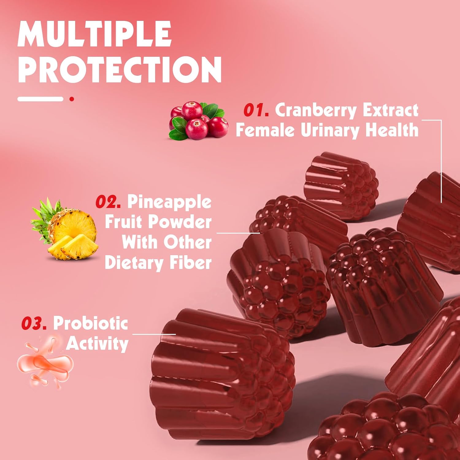 Alliwise Pineapple Feminine Balance Gummies For Women - Ph Health Immune Support With Cranberry- Vegan Probiotic Supplement For Vaginal Health, Taste & Confidence : Health & Household