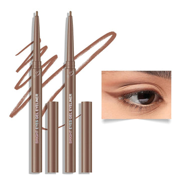 Kyda 2 Pcs Berry Gel Eyeliner Pencil, Lasting Matte Gel Eye Liner, Colorful Crayon Eyeliner Pencil, Smooth Creamy Retractable Eye Liner, Ultra-Pigmented, Waterproof Smudge-Proof