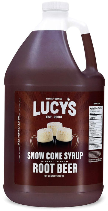 Lucy'S Family Owned - Shaved Ice Snow Cone Syrup - 1 Gallon (128Oz.) (Root Beer)