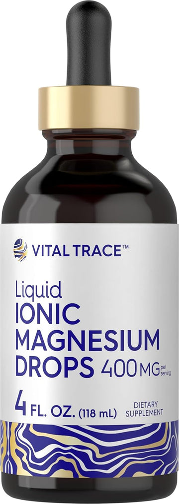 Carlyle Liquid Ionic Magnesium 400 Mg | 4 Oz | Vegetarian, Non-Gmo & Gluten Free Supplement | Vital Trace