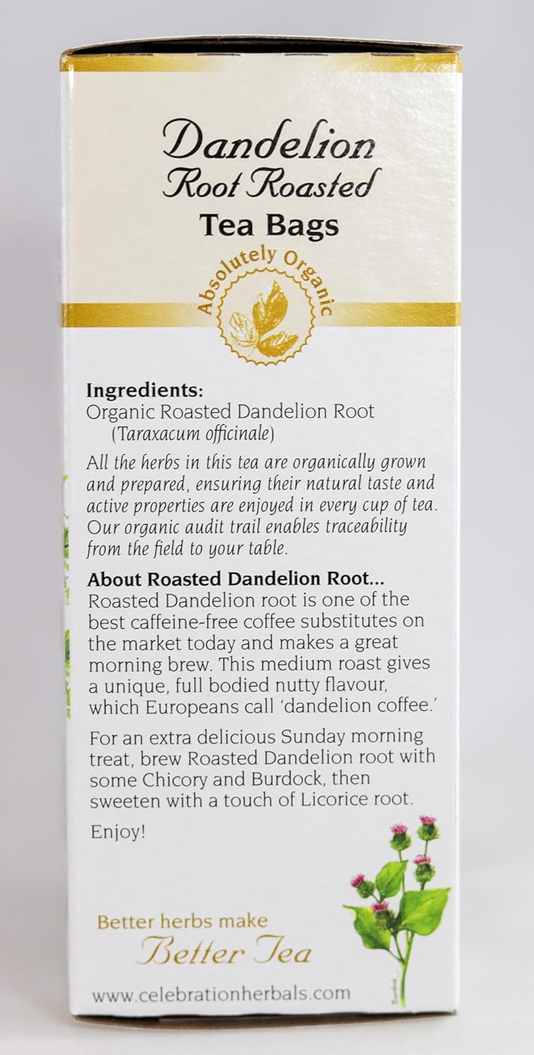 Celebration Herbals Dandelion Root Roasted Tea Organic 24 Bag, 0.02 Pound : Grocery & Gourmet Food