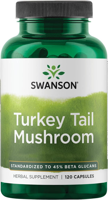 Swanson Turkey Tail Mushroom - Herbal Supplement - Natural Formula - (120 Capsules, 500 Mg)