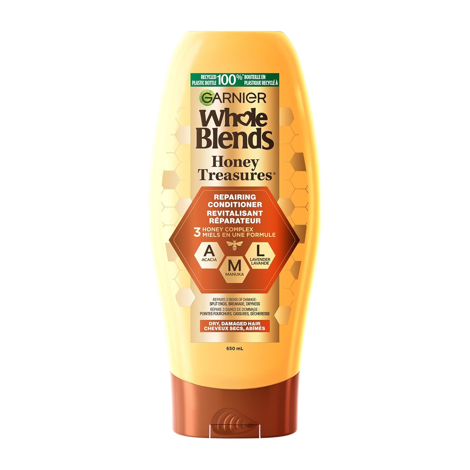 Garnier Whole Blends Repairing Conditioner Honey Treasures, Damaged Hair, 22 Fl; Oz