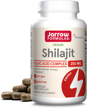 Jarrow Formulas Shilajit 250 Mg, Dietary Supplement, Shilajit Acid Complex For Cellular Energy Production, 60 Veggie Capsules, 60 Day Supply