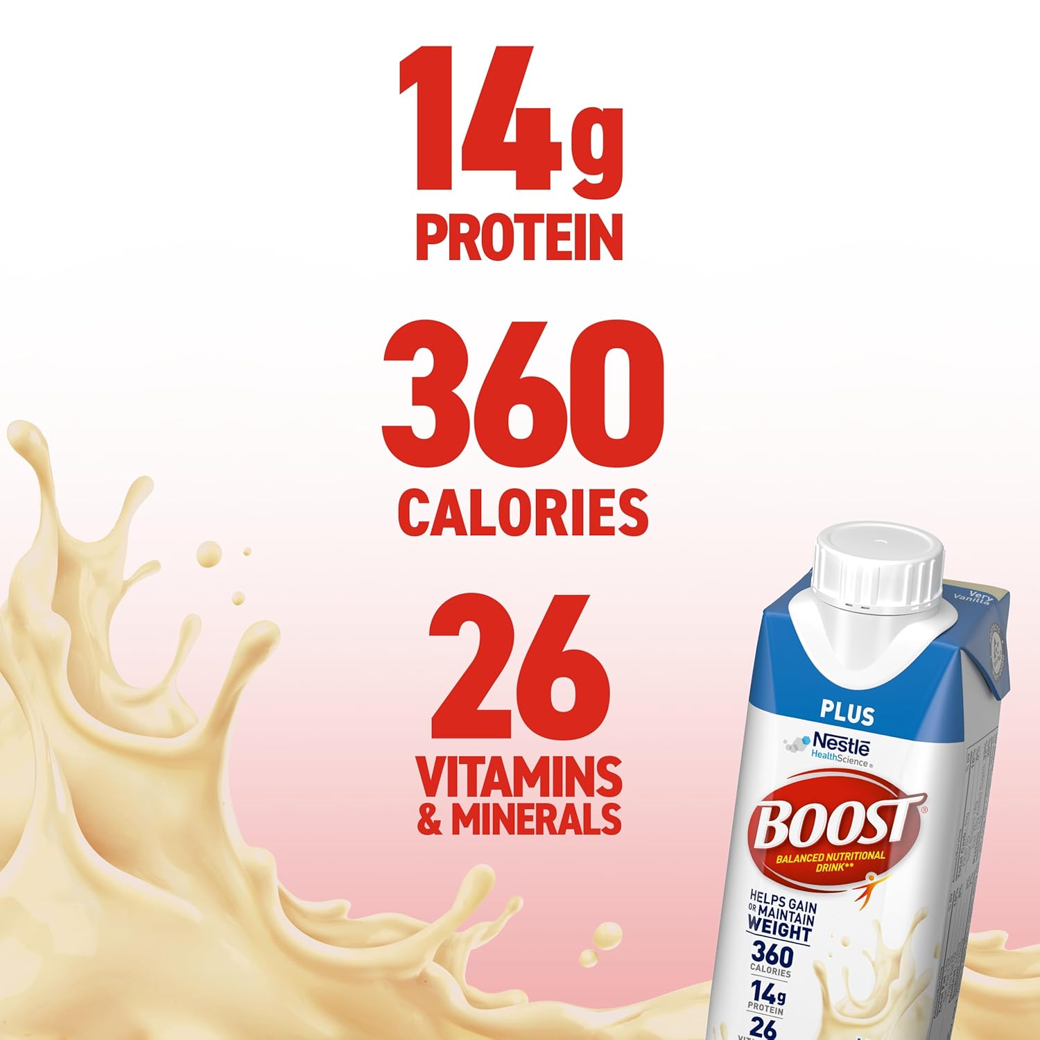 Boost Plus Vanilla Ready To Drink, 8 Fluid Ounce (Pack of 24) : Grocery & Gourmet Food