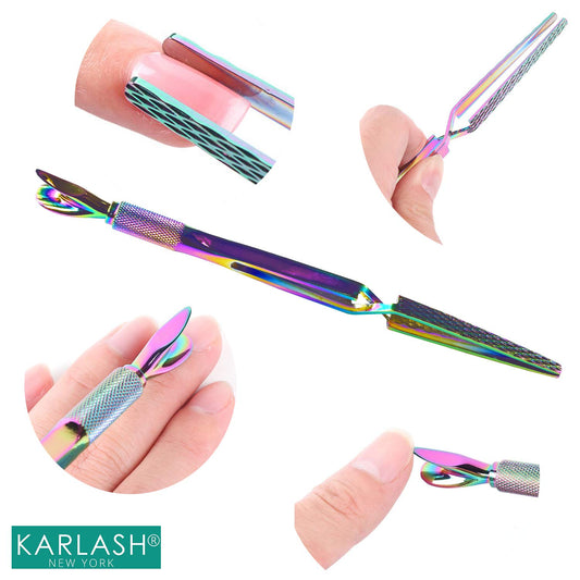 Karlash Multi-Function Stainless Steel Manicure Nail Art Tool Pincher Cuticle Pusher Acrylic Nail Shaping Tweezers (Colorful)