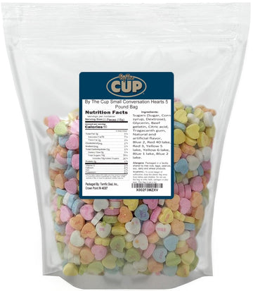 Small Candy Conversation Hearts, 5 Pound By The Cup Bag