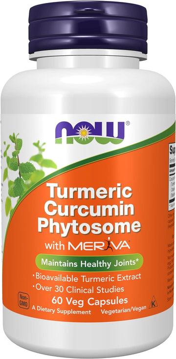 NOW Supplements, Curcumin Phytosome, Bio-Enhanced Turmeric Extract, 60 Veg Capsules