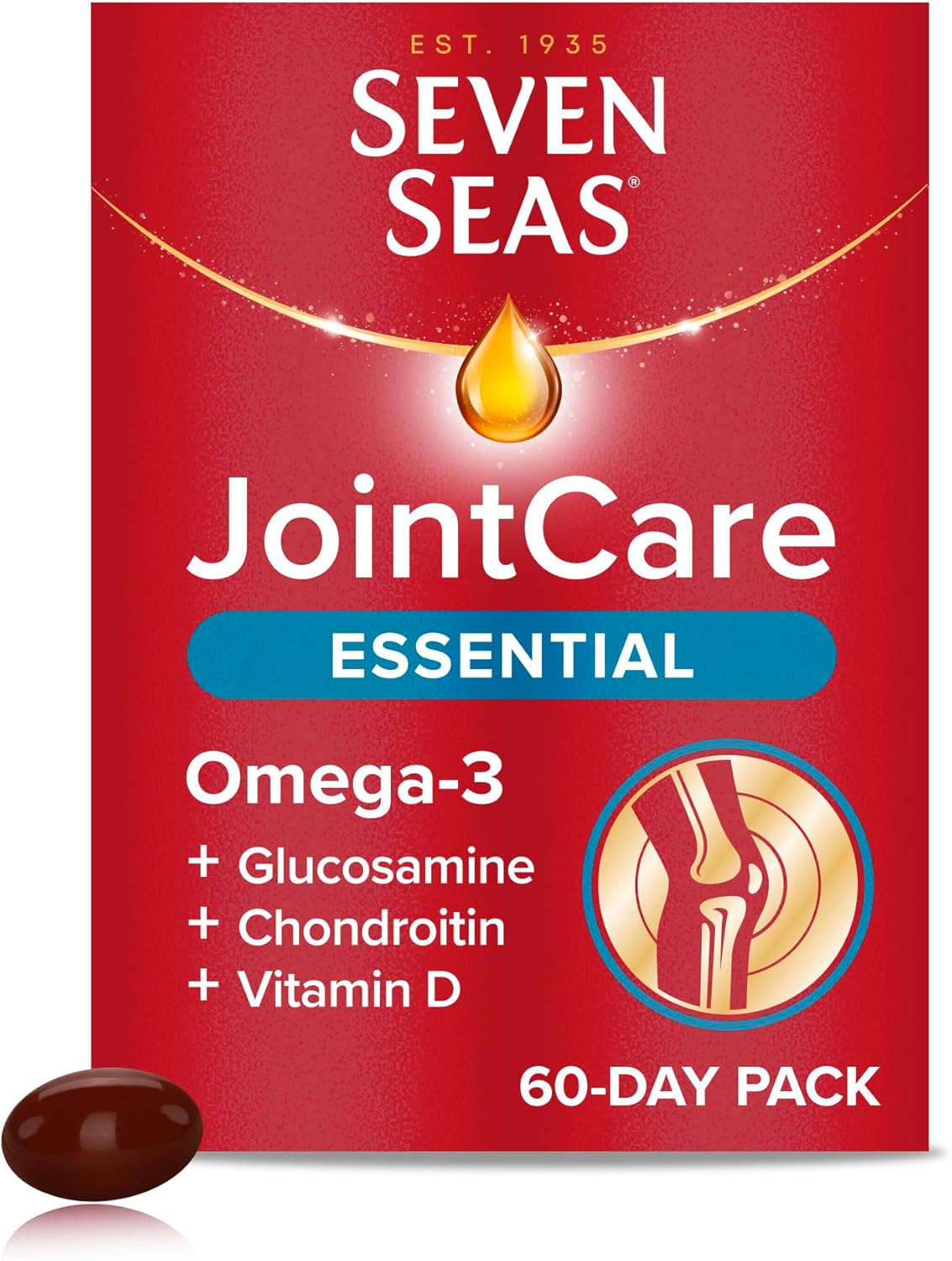 Seven Seas Jointcare Essential, With Omega-3, Glucosamine, Chondroitin, Vitamins C And D, Manganese And Zinc, Food Supplements, 30-Day Pack