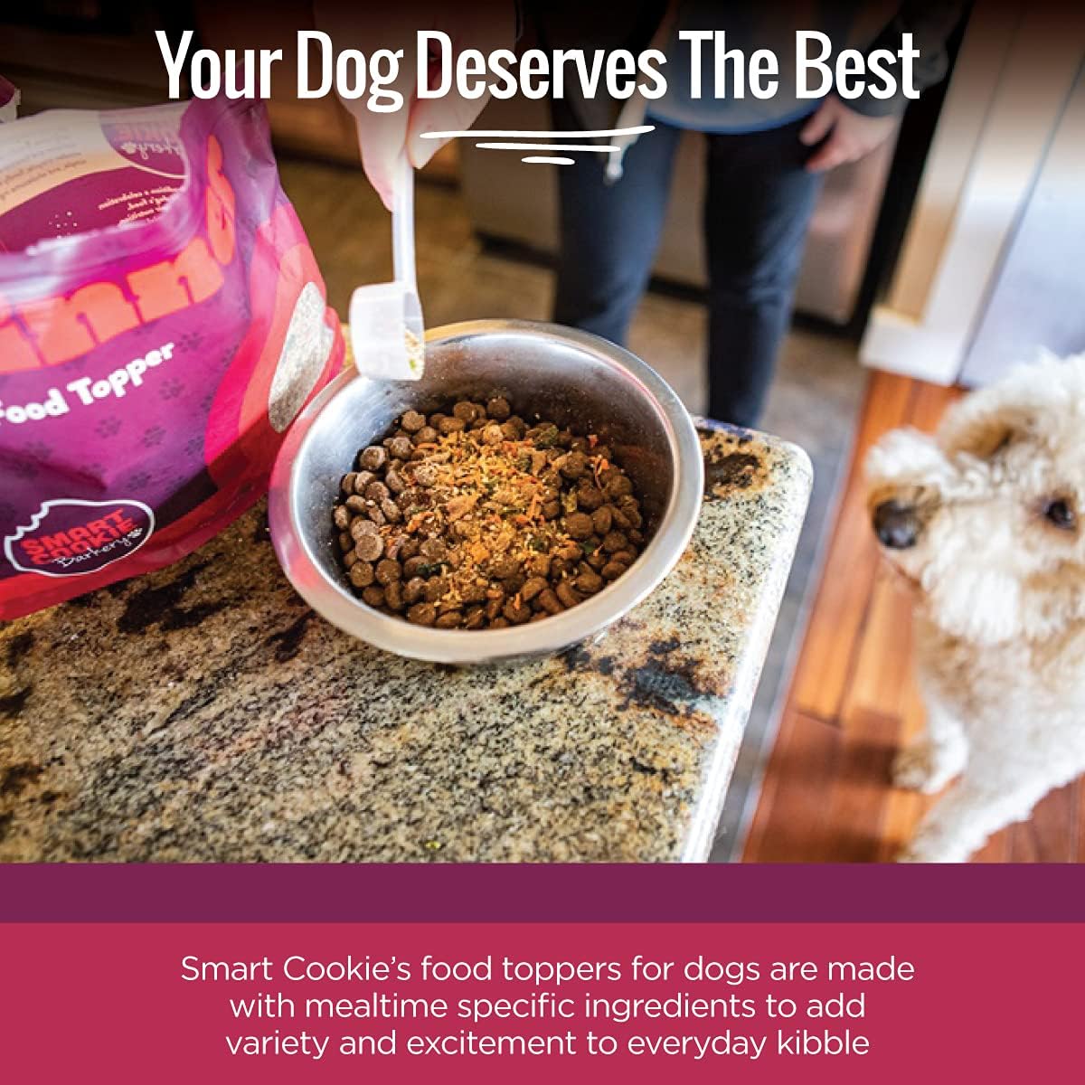 Smart Cookie Natural Dog Food Topper - Dinner - Dog Meal Mixer for All Ages - Food Topper for Picky Eaters and for Boosting Nutrition - Non GMO, Made in The USA - 15 oz Bag (30 Day Supply) : Pet Supplies