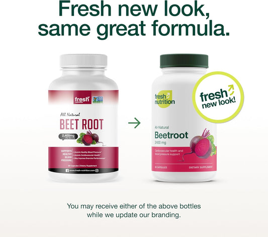 Organic Beet Root Capsules - 2400Mg Potent Dosage - Antioxidant Support - Vegan, Non Gmo, Gluten-Free - 90 Capsules