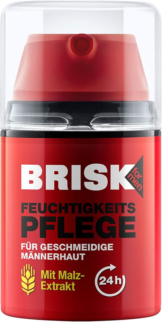 BRISK Moisturising Care for Smooth Men's Skin with Malt Extract / Absorbs Quickly / 24-Hour Moisture