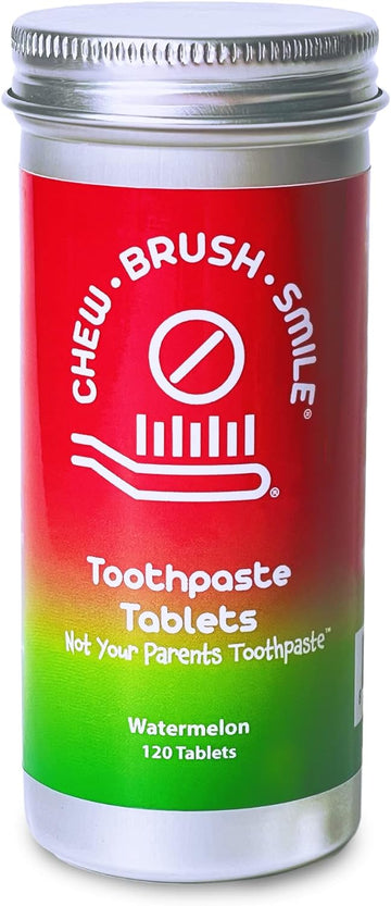 Chew Brush Smile Toothpaste Tablets Watermelon 120 Count