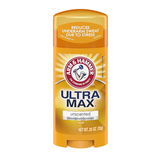 Arm & Hammer Ultramax Anti-Perspirant Deodorant Solid Unscented 2.60 Oz (Pack Of 2)
