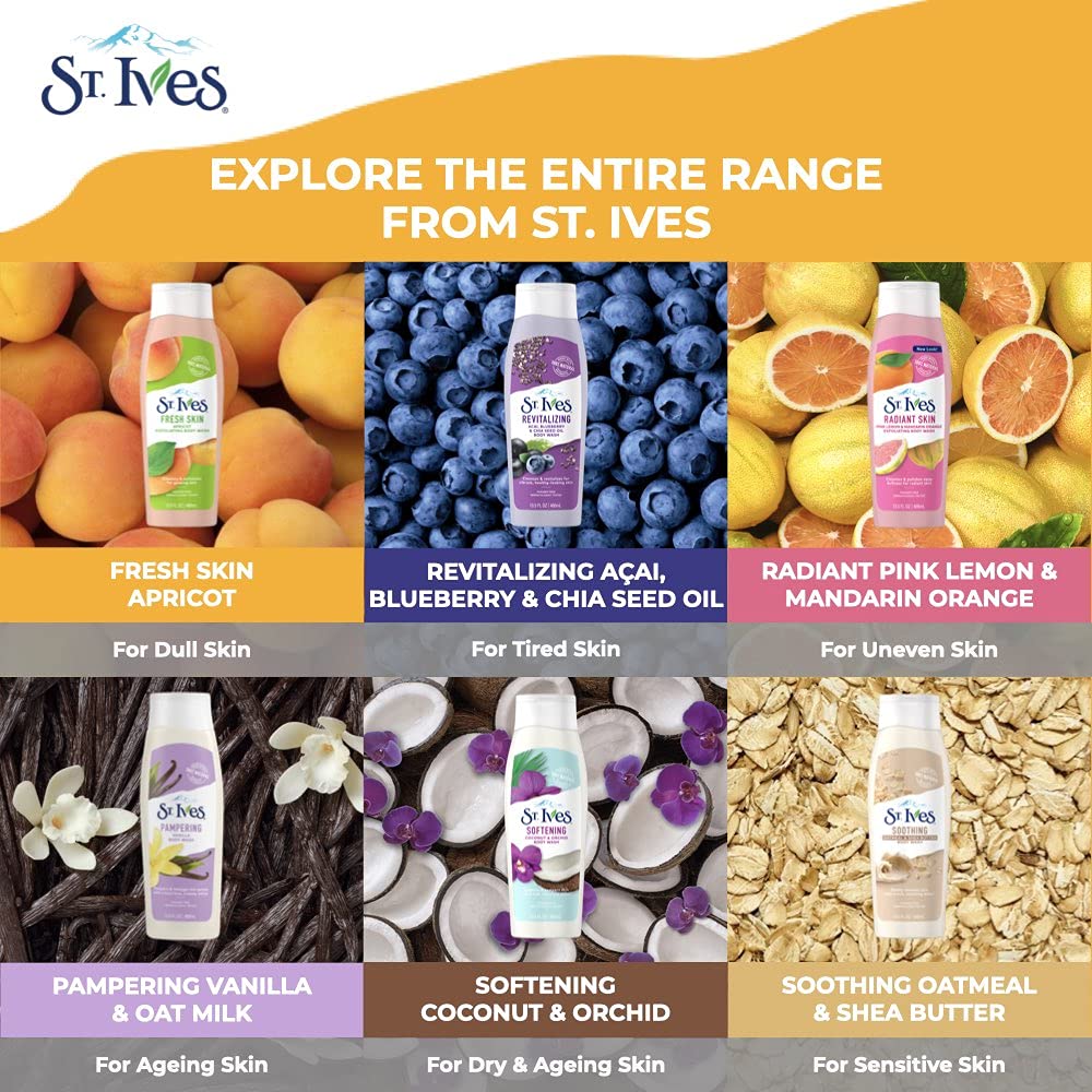 St. Ives Smooth & Glow Body Wash, Apricot 13.5 Oz : Bath And Shower Gels : Beauty & Personal Care