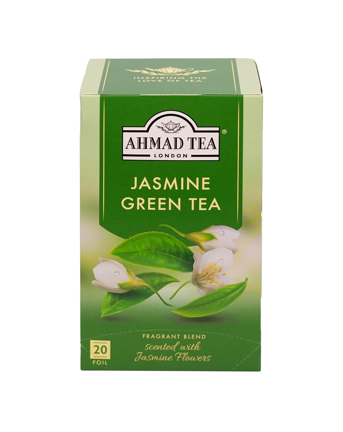 Ahmad Tea Green Tea, Jasmine Romance Teabags, 20 Ct (Pack Of 6) - Caffeinated & Sugar-Free