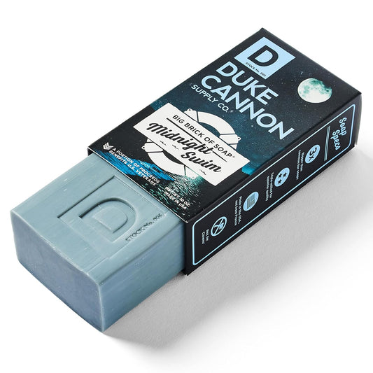 Duke Cannon Big Brick Of Soap Midnight Swim - Refreshing Aquatic Scent With Green Top Notes, 10 Oz. Men'S Soap Bar