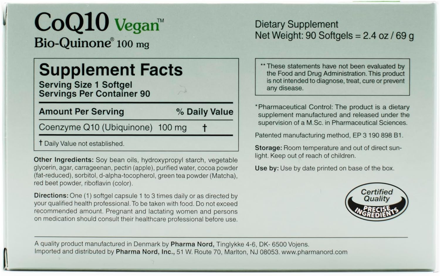Coq10 Vegan Bio-Quinone 100 Mg, 180 Softgels | Premium Plant-Based Coenzyme Q10 Supplement With Non-Gmo Ingredients For Optimal Health | High Absorption Formula For Heart Health And Energy Production