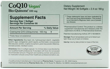 Coq10 Vegan Bio-Quinone 100 Mg, 180 Softgels | Premium Plant-Based Coenzyme Q10 Supplement With Non-Gmo Ingredients For Optimal Health | High Absorption Formula For Heart Health And Energy Production