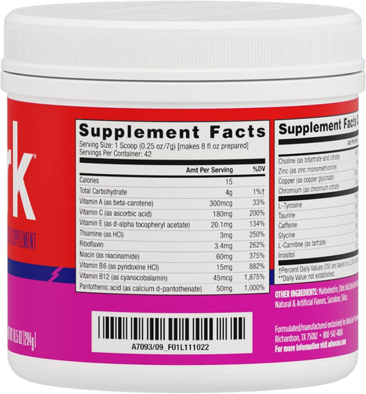 Advocare Spark Vitamin & Amino Acid Supplement - Focus & Energy Drink Powder Mix With Vitamin A, B-6, C & E - Also Includes L-Carnitine & L-Tyrosine - Fruit Punch, 10.5 Oz