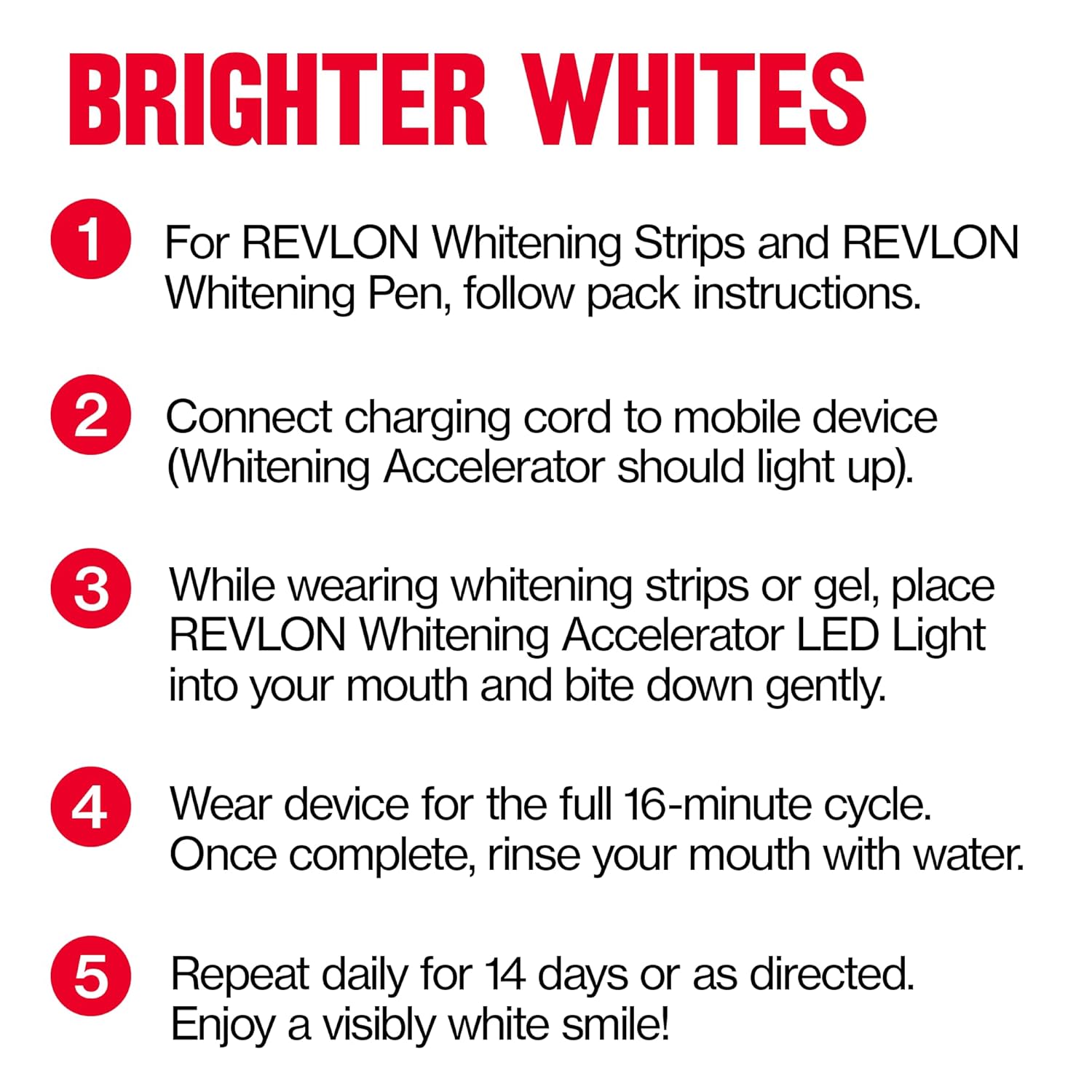 New Revlon Ultimate Teeth Whitening Kit | 1 LED Light, 1 Teeth Whitening Pen, and 1 Box of Teeth Whitening Strips | Mobile-Friendly LED Light, Quick Whitening in 16 Minutes | USB and USB-C Compatible : Health & Household