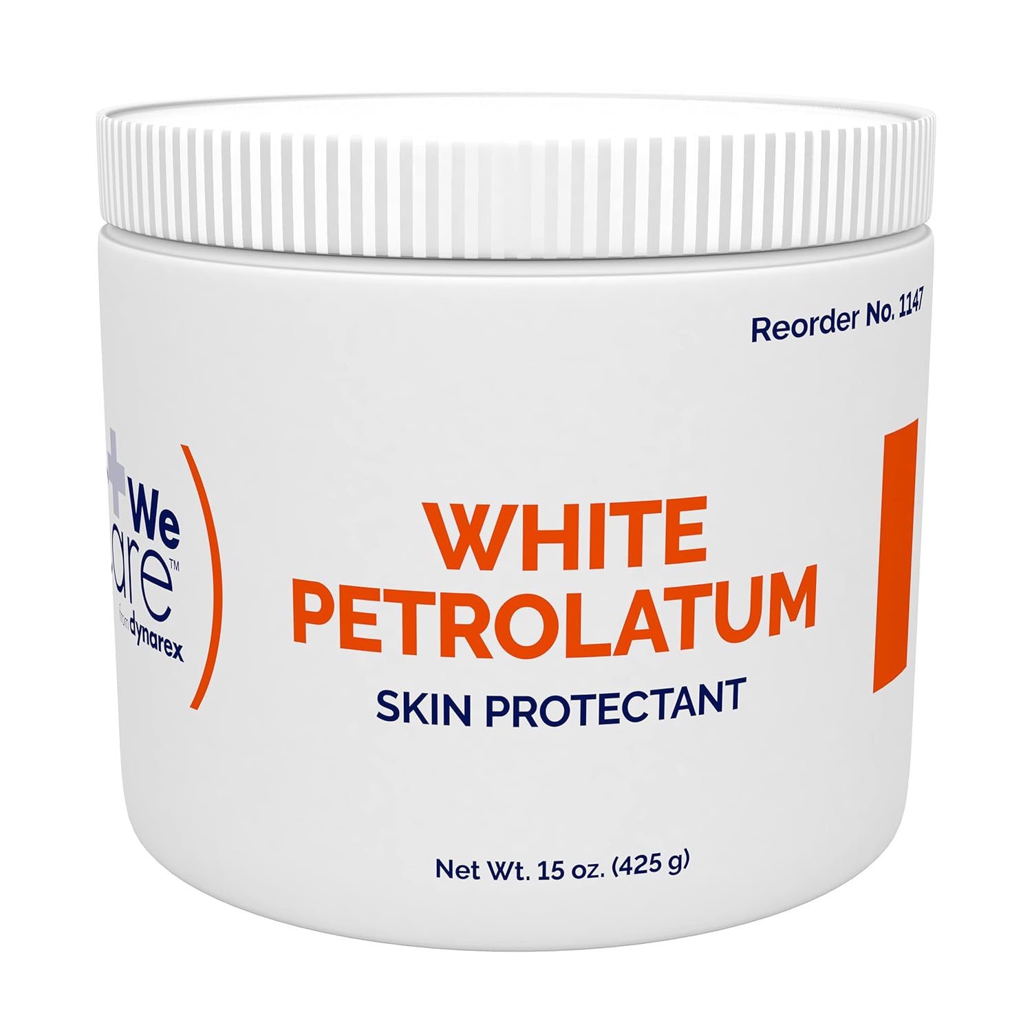 Dynarex White Petrolatum, Petroleum Jelly For Dry, Damaged Or Cracked Skin, Soothing White Petroleum Jelly For Minor Skin Irritations, 15 Oz. (425G) Jar, 1 Petroleum Jelly Jar