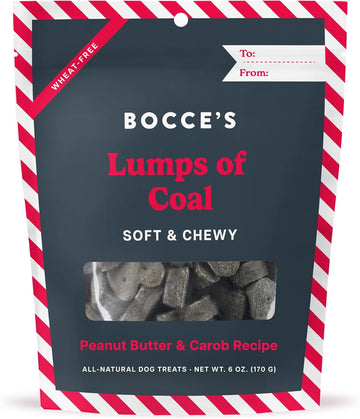 Bocce'S Bakery Lumps Of Coal Recipe Treats For Dogs, Wheat-Free Everyday Dog Treats, Made With Real Ingredients, Baked In The Usa, All-Natural Soft & Chewy Cookies, Peanut Butter & Molasses, 6 Oz