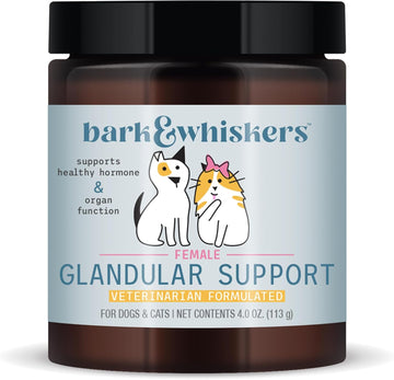 Bark & Whiskers Female Glandular Support, 4 Oz. (113 G), 75 Scoops, Supports Healthy Hormone And Organ Function, Veterinarian Formulated, Non-Gmo, Dr. Mercola