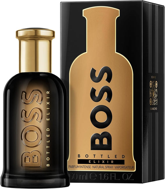 Boss Bottled Elixir - Parfum Intense For Him - Woody Fragrance With Notes Of Incense, Vetiver And Cedarwood - High Longevity - 50Ml