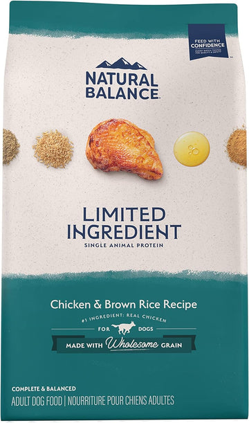 Natural Balance Limited Ingredient Adult Dry Dog Food with Healthy Grains, Chicken & Brown Rice Recipe, 12 Pound (Pack of 1)