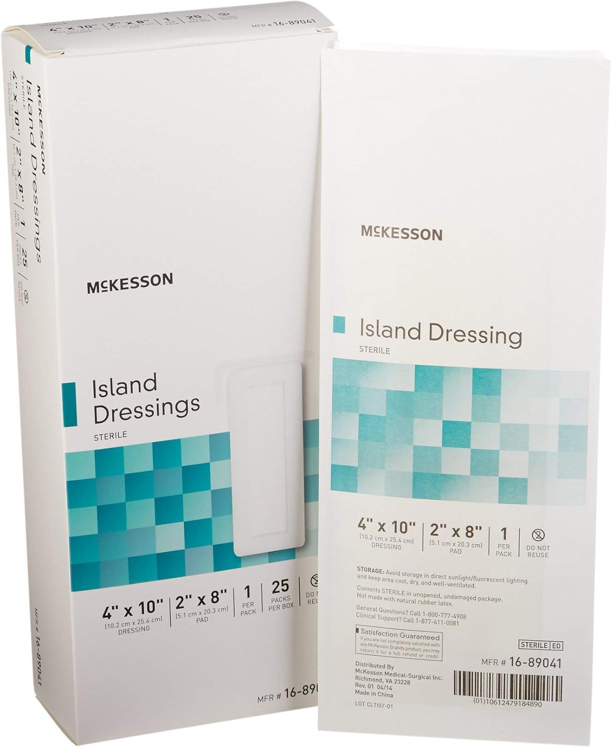 Mckesson Island Dressing, Sterile, Polypropylene/Rayon, 4 In X 10 In, 25 Count, 4 Packs, 100 Total