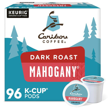 Caribou Coffee Mahogany Keurig Single-Serve K-Cup Pods, Dark Roast Coffee, 96 Count (4 Packs of 24)