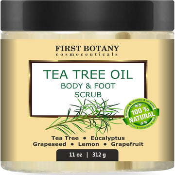 First Botany Body Scrub - Natural Exfoliating Salt Scrub & Body And Face Souffle Helps With Moisturizing Skin, Acne, Cellulite, Dead Skin Scars, Wrinkles (10 Fl Oz, Rose)