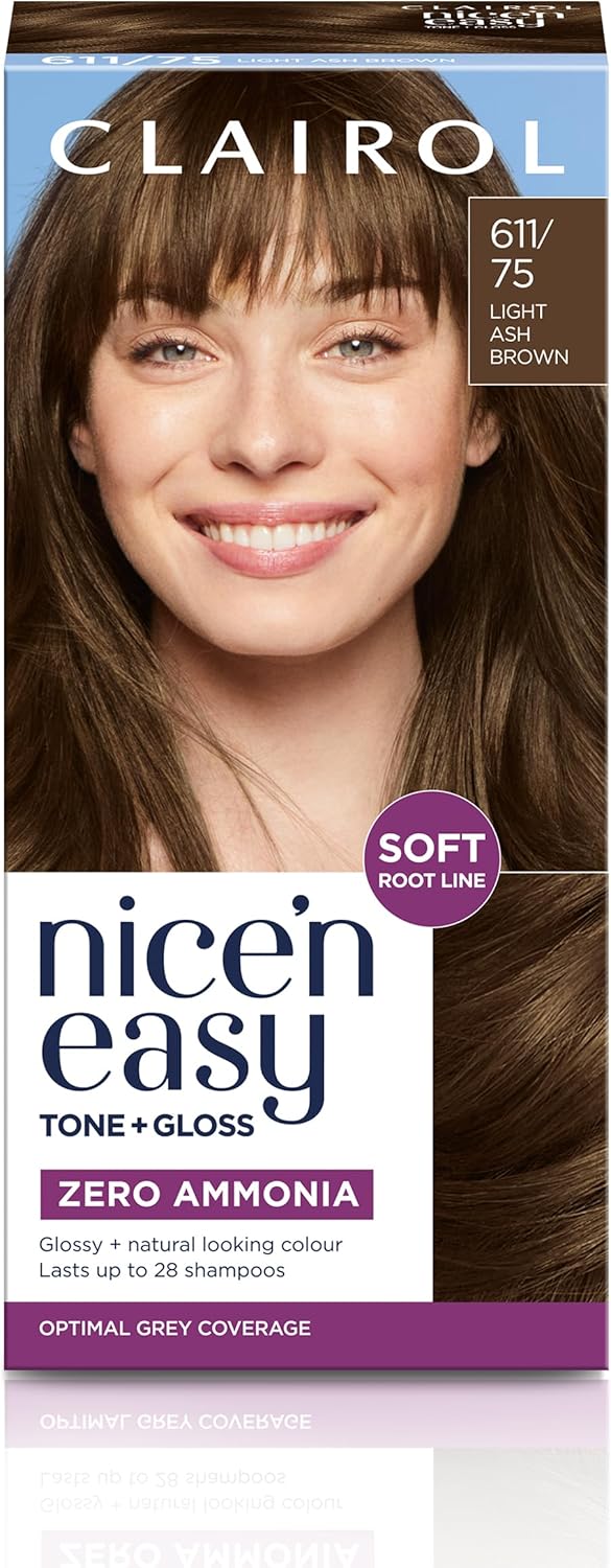 Clairol Nice'N Easy Tone+Gloss Semi Permanent Hair Dye - 611/75 Light Ash Brown
