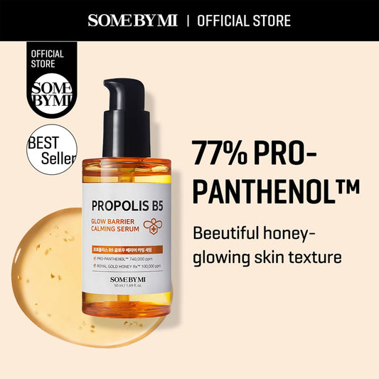 Some By Mi Propolis B5 Glow Barrier Calming Serum - 1.69Oz, 50Ml - Made From Propolis And Panthenol For Glass Skin - Oiliness Control, Skin Radiance And Preventing Breakouts - Korean Skin Care